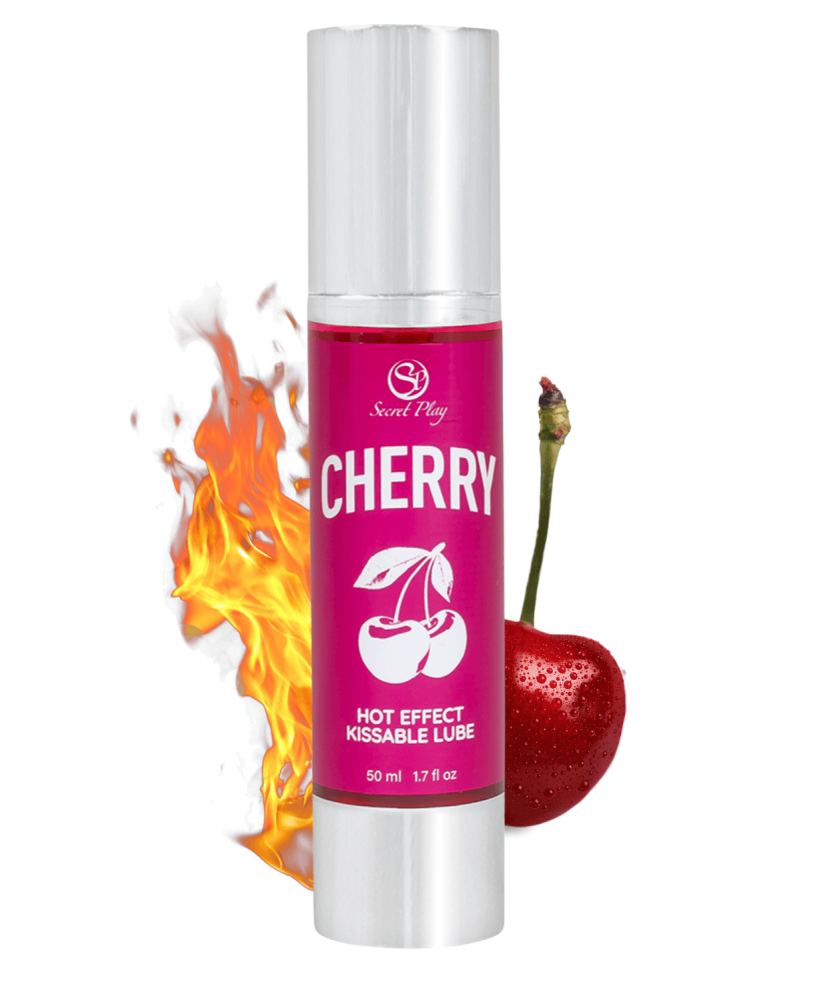 2 en 1 Lubrifiant et huile de massage cerise chauffant